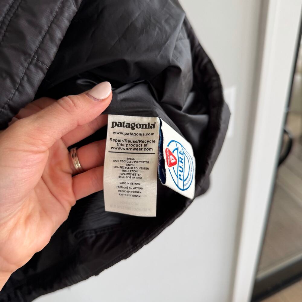 Patagonia Nano Zip Up Mock Neck Outdoor Puffer Jacket Black XXL - Picture 8 of 9